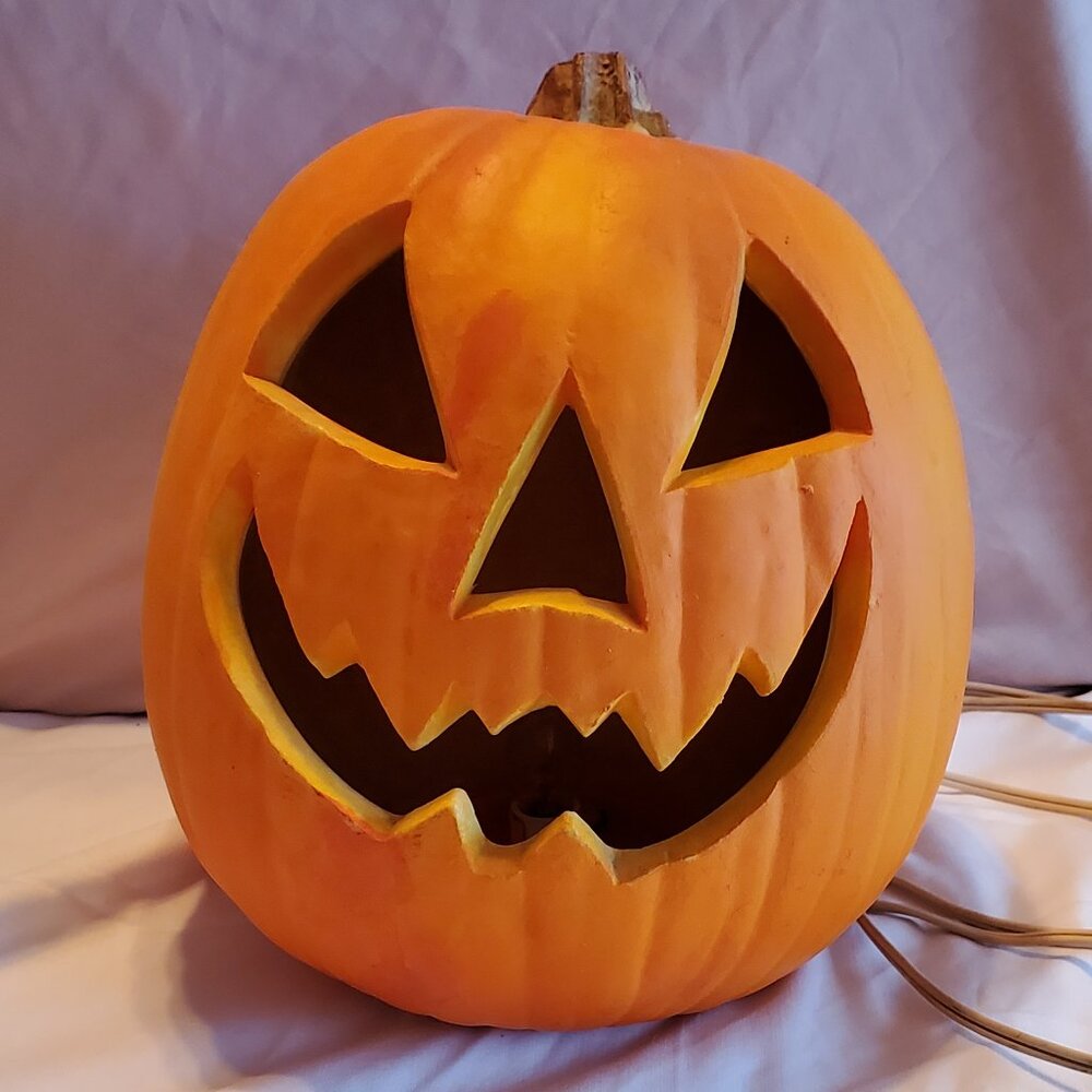 Vintage Trendmasters 1993 Halloween Foam Blow Mold Jack O Lantern Pumpkin GUC